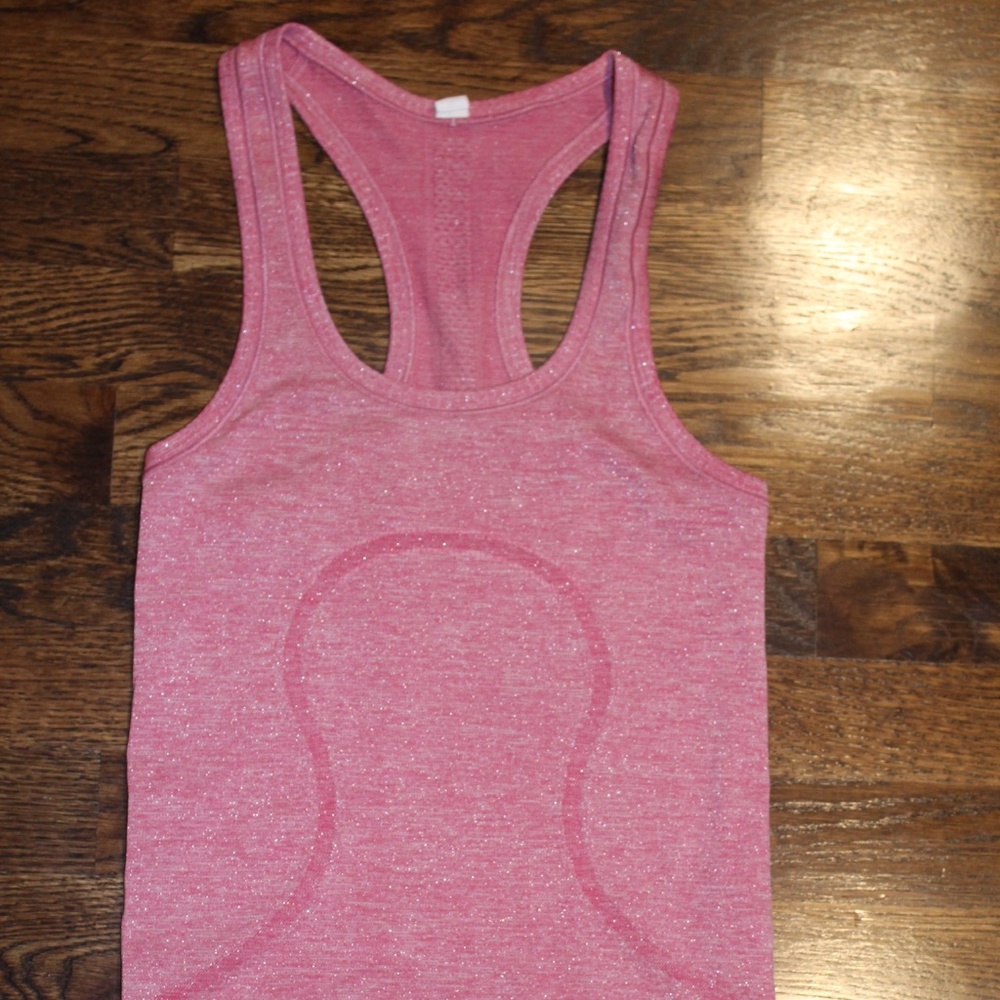 Lululemon sparkly pink swiftly tech tank top